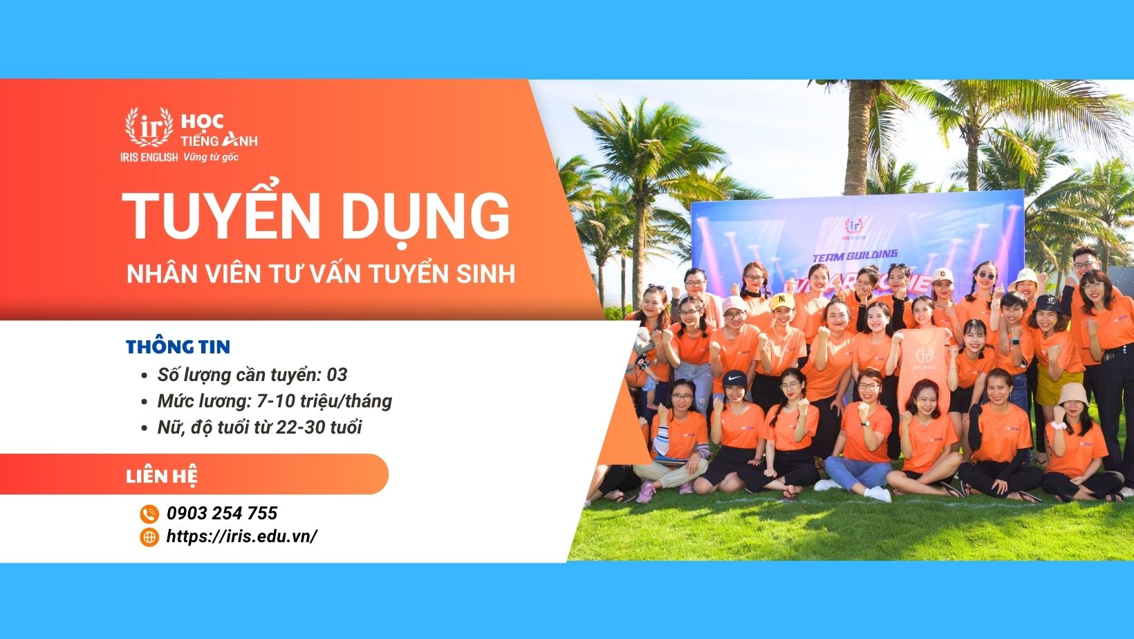 Iris English Tuyển Dụng Nhân Viên Tư Vấn Tuyển Sinh