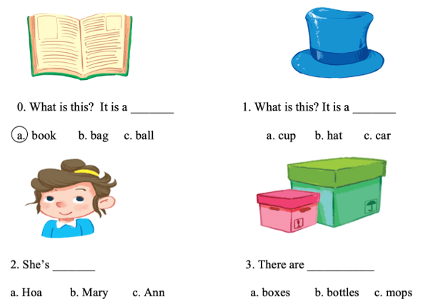 Bộ đề thi tiếng Anh học kỳ I lớp 1 có đáp án 12 Đề thi tiếng Anh học kỳ I lớp 1