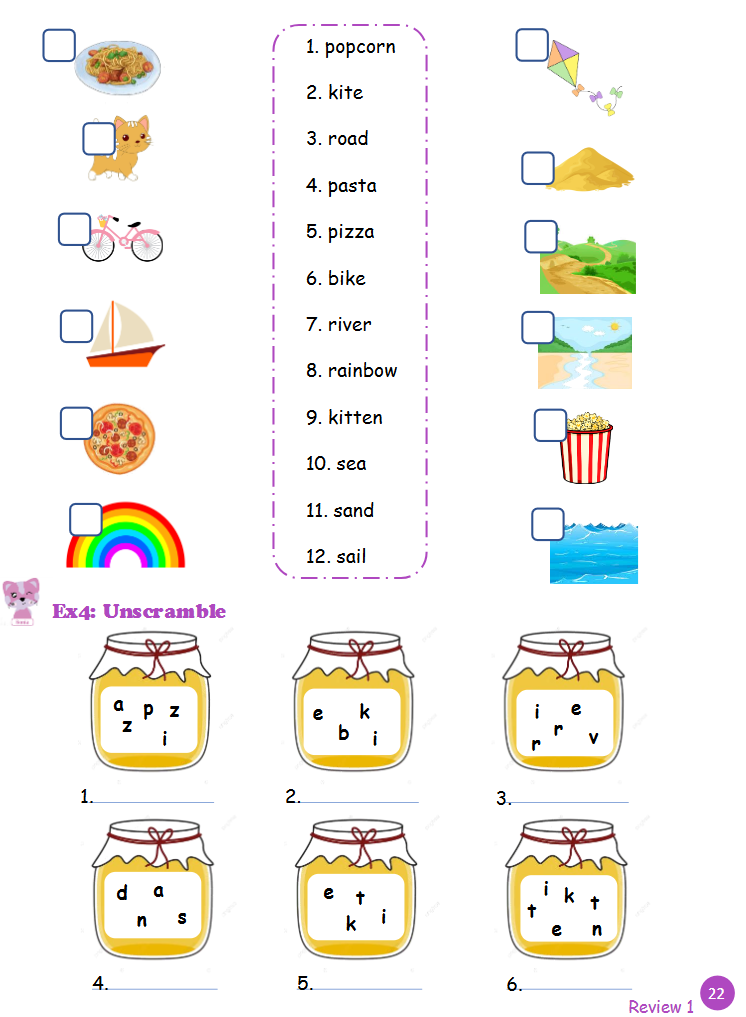 Tài liệu bổ trợ tiếng Anh lớp 2 trên trường full 16 Unit 22 Review 1