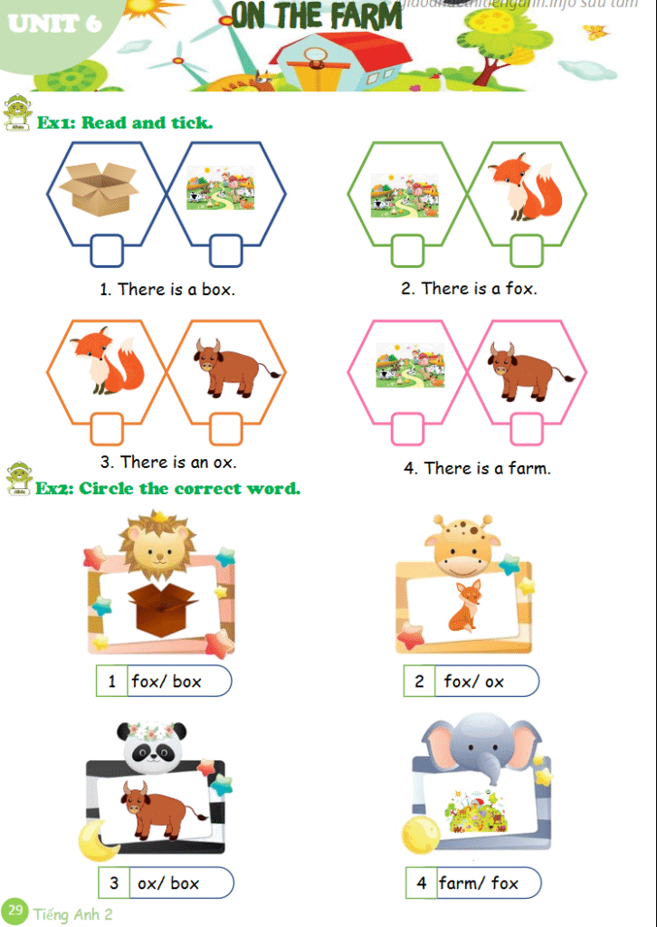 Tài liệu bổ trợ tiếng Anh lớp 2 trên trường full 16 Unit 29 Unit 6