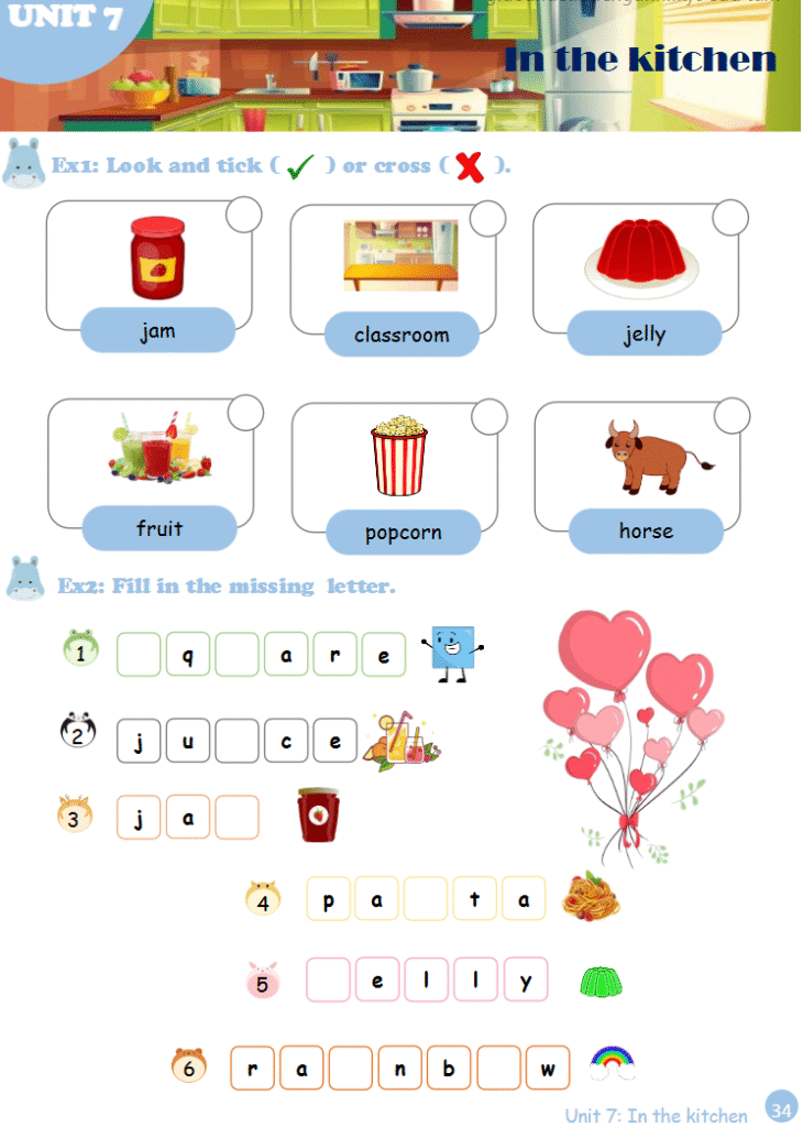 Tài liệu bổ trợ tiếng Anh lớp 2 trên trường full 16 Unit 34 Unit 7