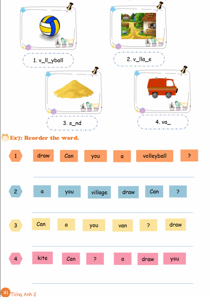 Tài liệu bổ trợ tiếng Anh lớp 2 trên trường full 16 Unit 41 Unit 8