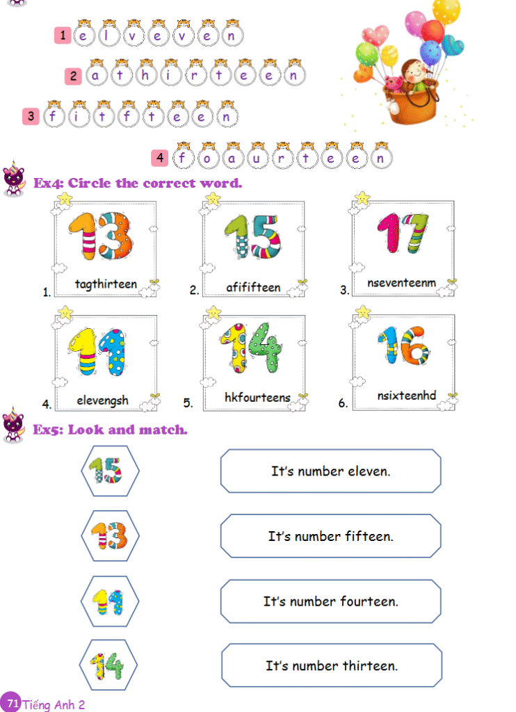 Tài liệu bổ trợ tiếng Anh lớp 2 trên trường full 16 Unit 71 Unit 13