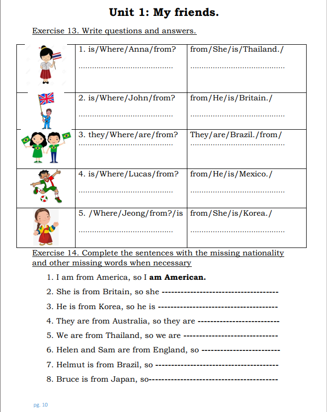 Tài liệu bổ trợ tiếng anh lớp 4 trên trường full 10 Unit 10 Unit 1