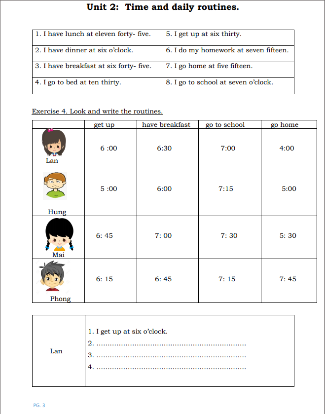 Tài liệu bổ trợ tiếng anh lớp 4 trên trường full 10 Unit 16 Unit 2