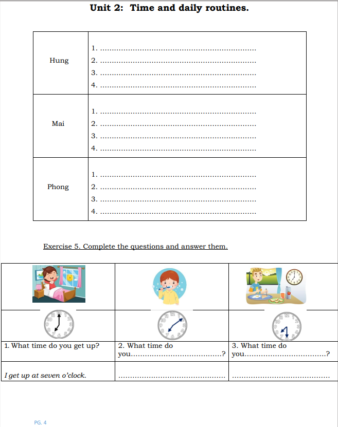Tài liệu bổ trợ tiếng anh lớp 4 trên trường full 10 Unit 17 Unit 2