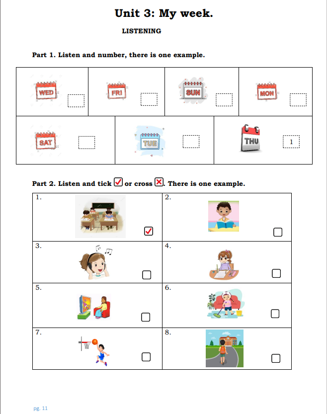 Tài liệu bổ trợ tiếng anh lớp 4 trên trường full 10 Unit 37 Unit 3