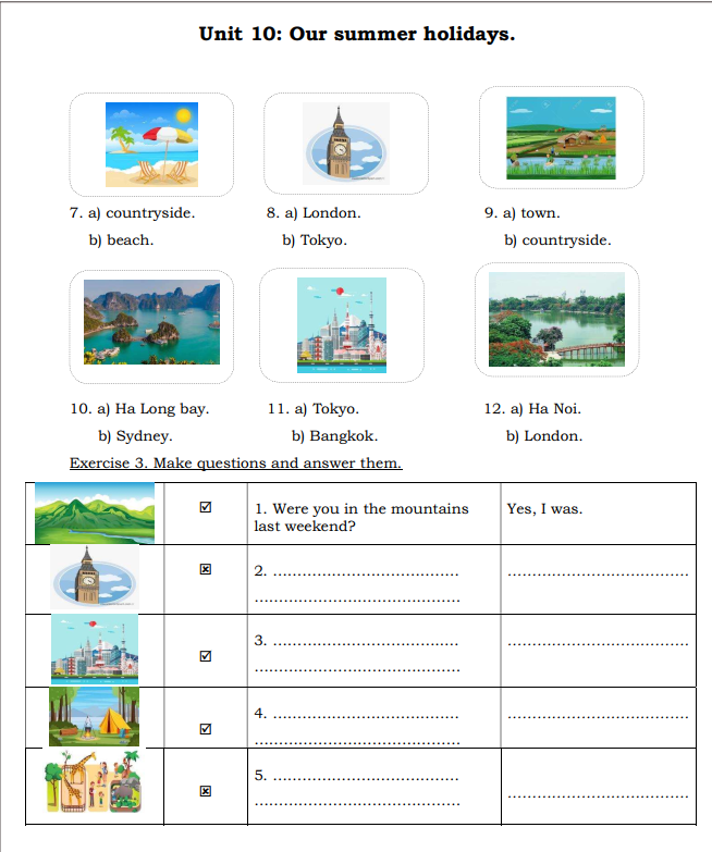 Tài liệu bổ trợ tiếng anh lớp 4 trên trường full 10 Unit 119 Unit 10