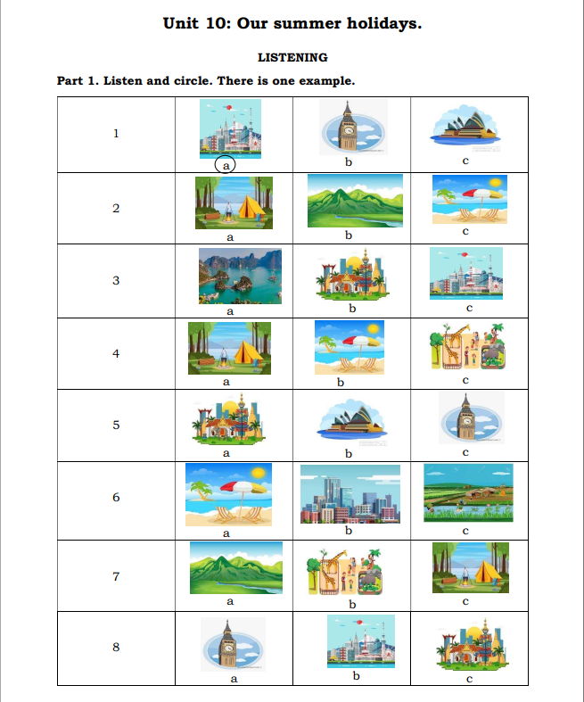Tài liệu bổ trợ tiếng anh lớp 4 trên trường full 10 Unit 131 Unit 10