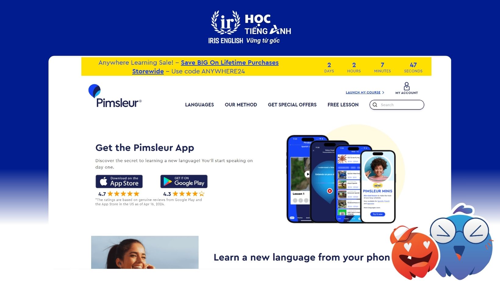 25+ Ứng Dụng Học Tiếng Anh Với AI Giúp Lên Trình Vèo Vèo 14 25-ung-dung-hoc-tieng-anh-voi-ai-giup-len-trinh-veo-veo-pimsleur