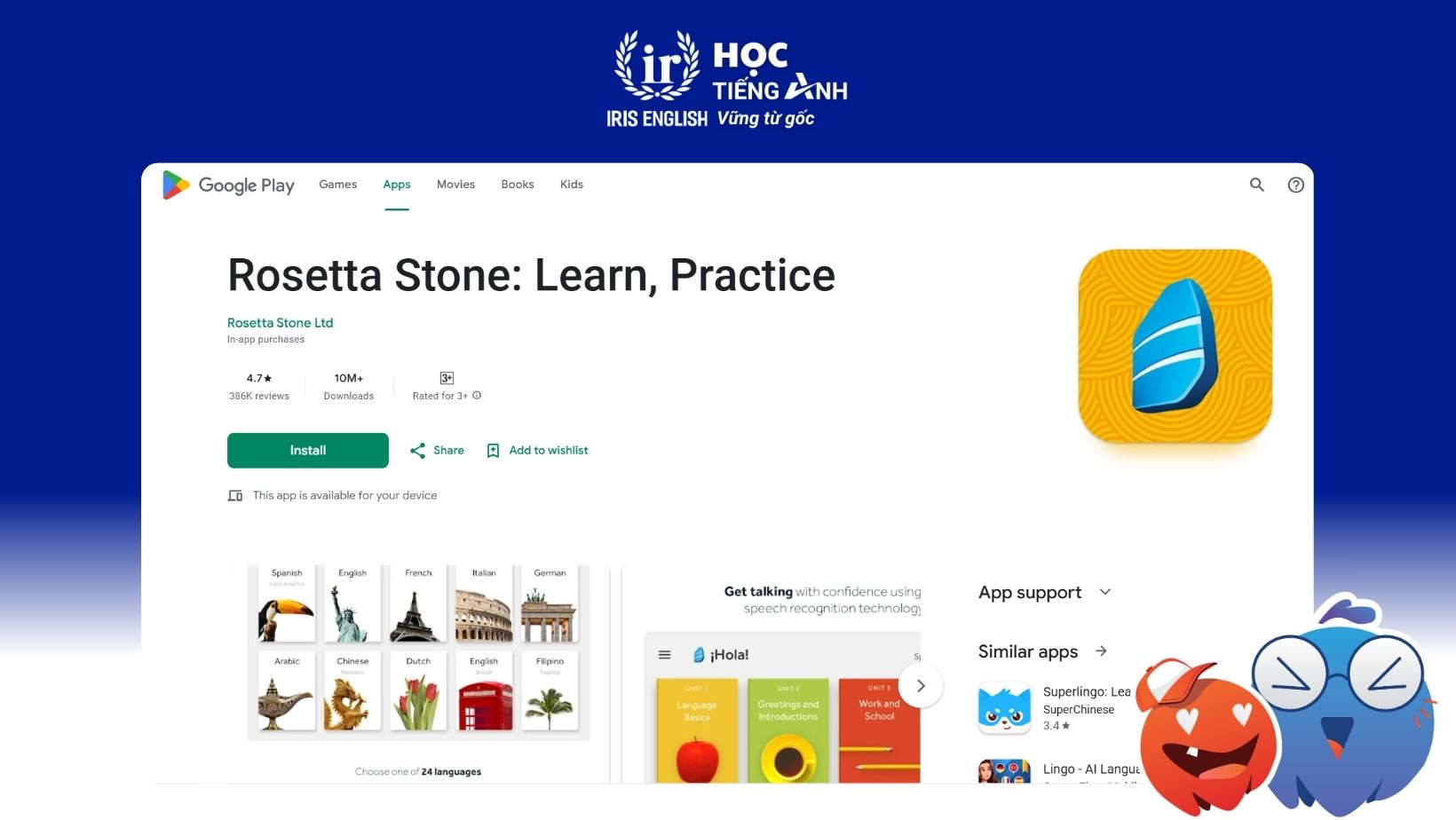 25+ Ứng Dụng Học Tiếng Anh Với AI Giúp Lên Trình Vèo Vèo 4 25-ung-dung-hoc-tieng-anh-voi-ai-giup-len-trinh-veo-veo-Rosetta Stone