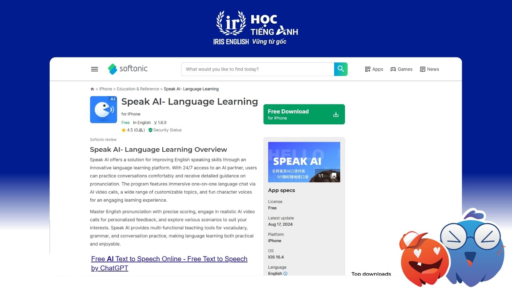 25+ Ứng Dụng Học Tiếng Anh Với AI Giúp Lên Trình Vèo Vèo 19 25-ung-dung-hoc-tieng-anh-voi-ai-giup-len-trinh-veo-veo-speak-ai