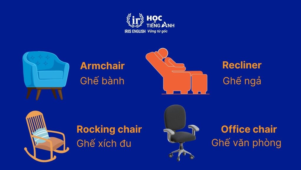 Các loại ghế trong tiếng Anh thông dụng