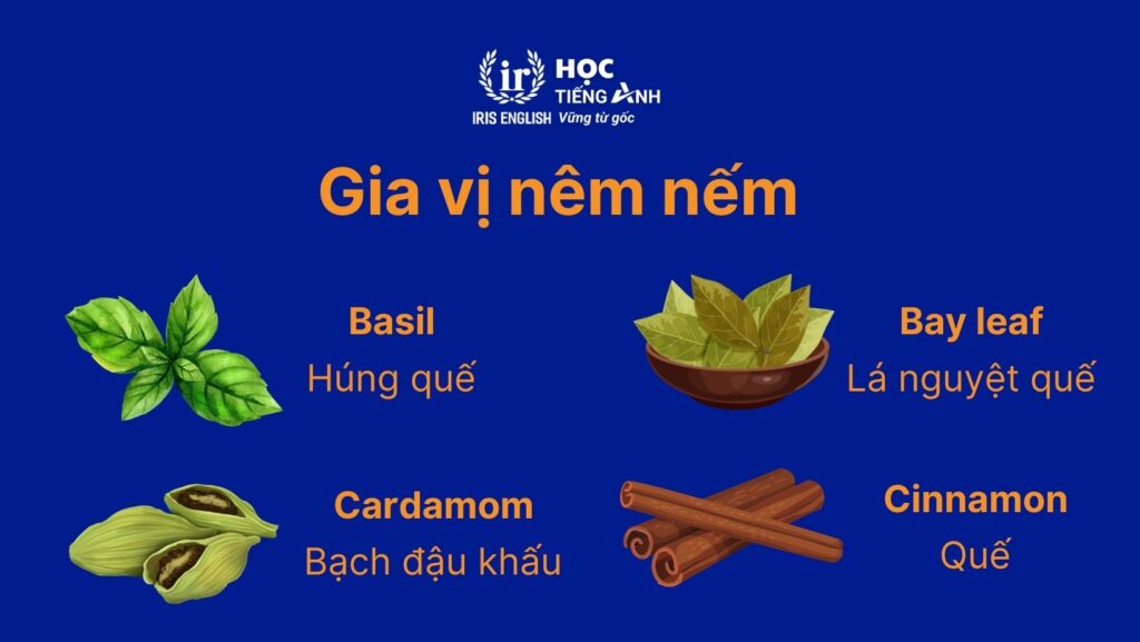 Từ vựng về các loại gia vị trong tiếng Anh: Gia vị nêm nếm