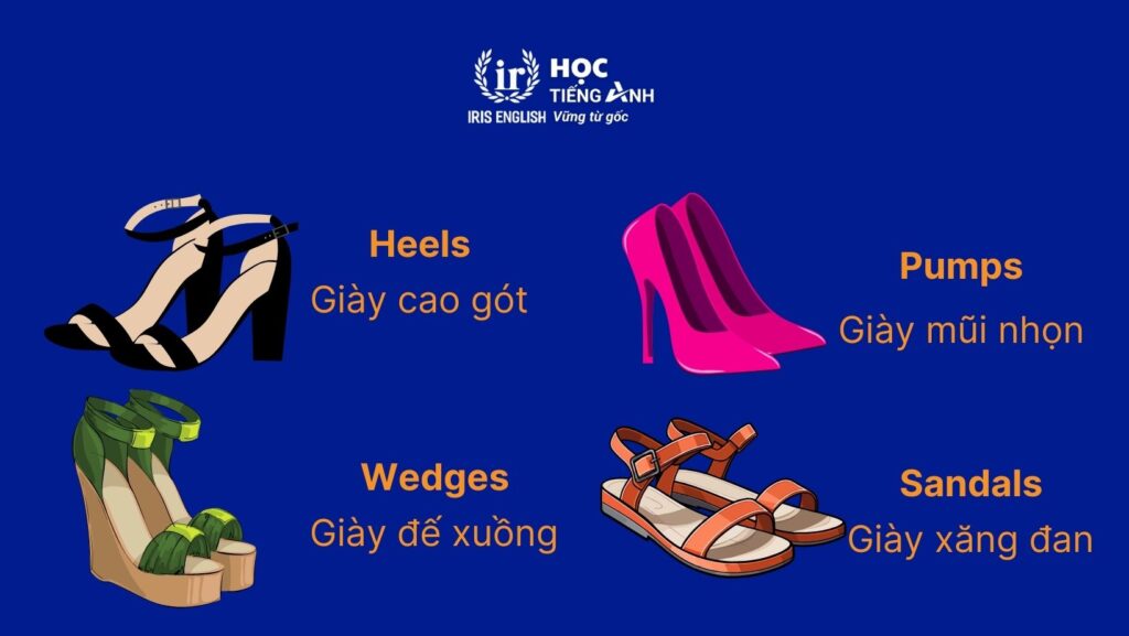 Từ vựng tiếng Anh về giày dép phụ nữ