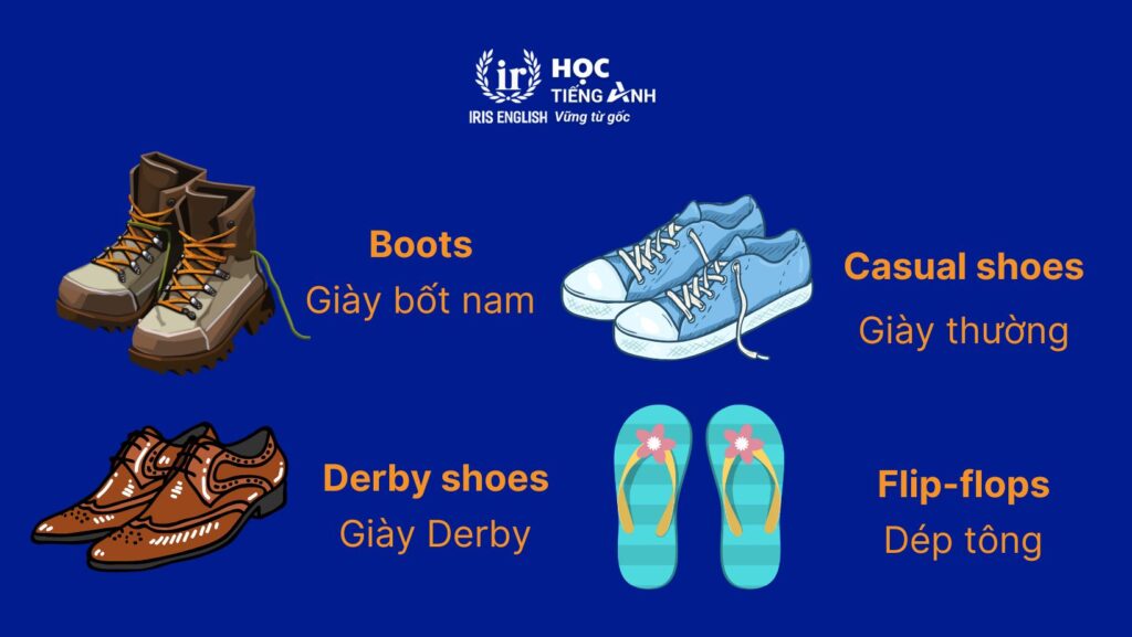 Từ vựng tiếng Anh về giày dép nam