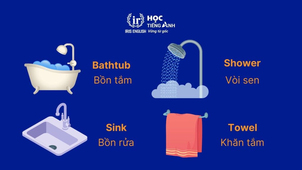 100+ từ vựng về các loại nhà bằng tiếng Anh thông dụng 7 Vật dụng trong phòng tắm