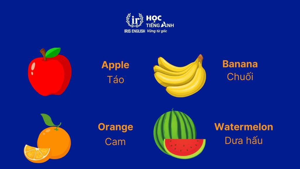 Từ vựng về các loại rau bằng tiếng Anh - Hoa quả