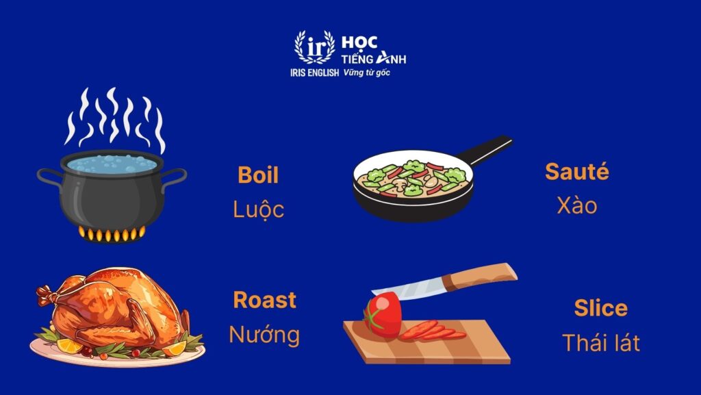 Từ vựng về các loại rau bằng tiếng Anh - Cách chế biến rau