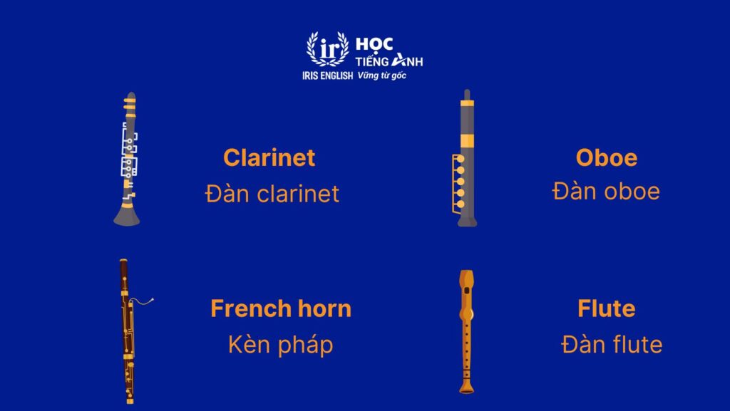 100+ từ vựng về các loại nhạc cụ bằng tiếng Anh thông dụng 5 Từ vựng về các loại nhạc cụ bằng tiếng Anh - Kèn gỗ