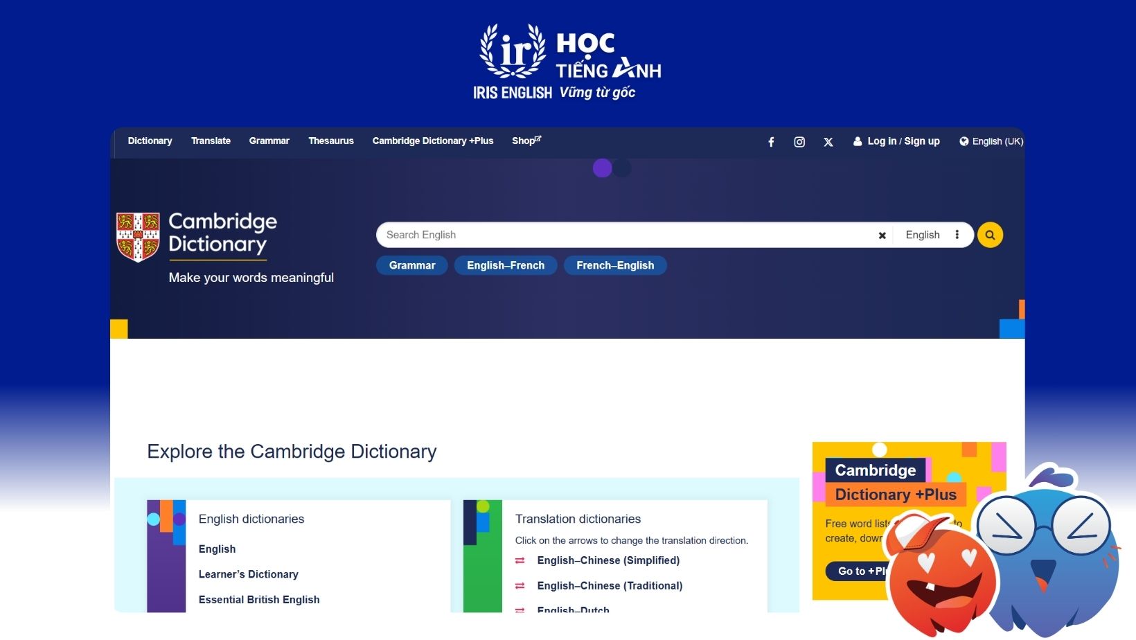 30+ Trang Web Kiểm Tra Phát Âm Tiếng Anh Chuẩn Nhất Hiện Nay 1 trang-web-kiem-tra-phien-am-tieng-anh-Cambridge Dictionaries Online