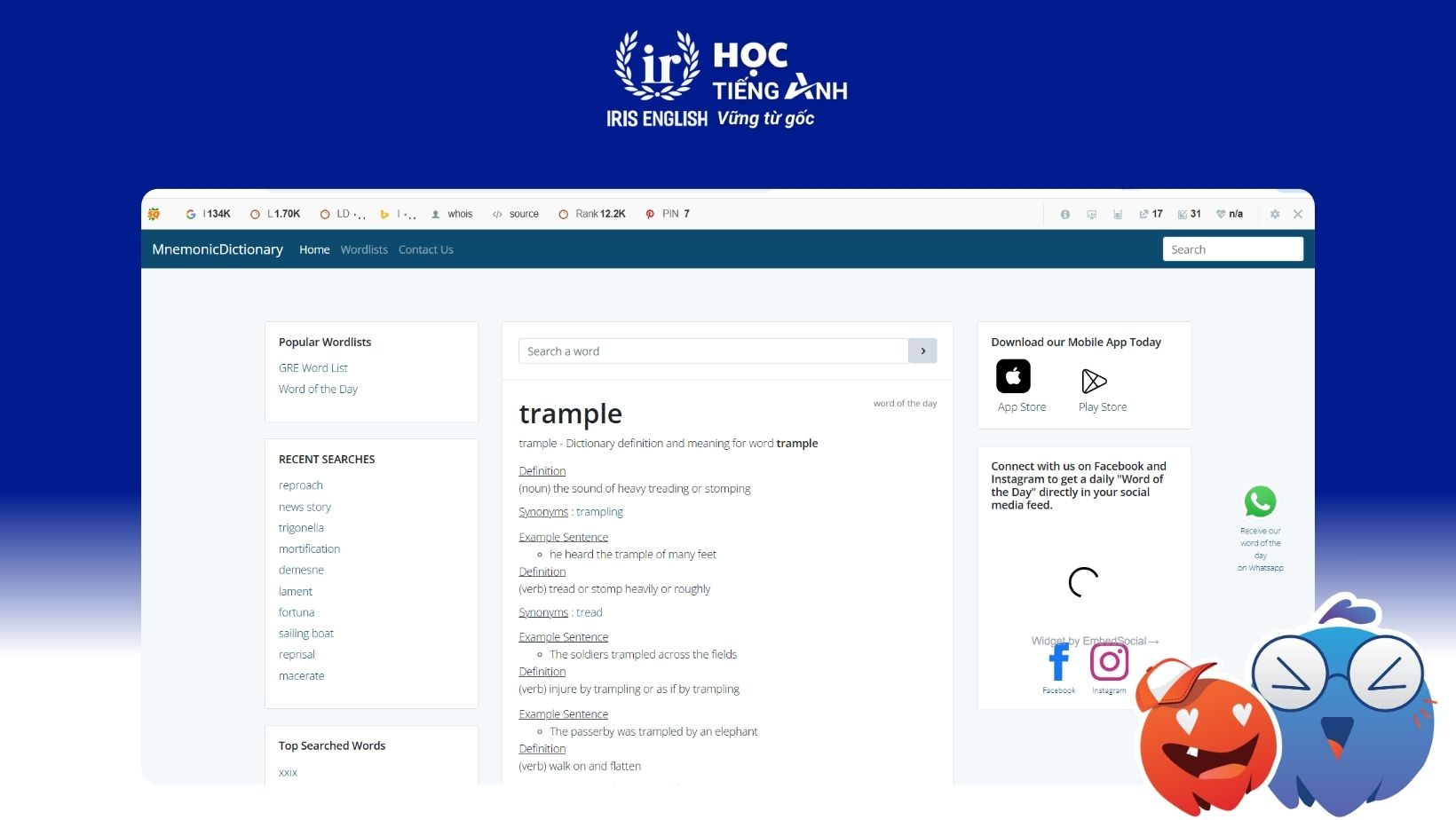 30+ Trang Web Kiểm Tra Phát Âm Tiếng Anh Chuẩn Nhất Hiện Nay 11 trang-web-kiem-tra-phien-am-tieng-anh-Mnemonic Dictionary
