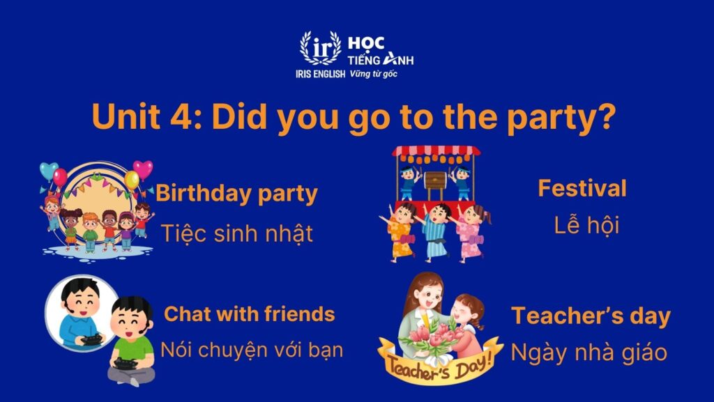 Từ vựng tiếng Anh lớp 1 Unit 4