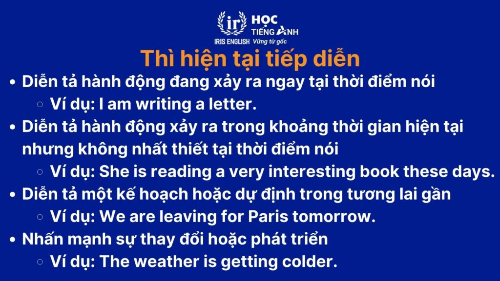 Thì hiện tại tiếp diễn