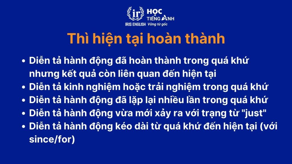 Thì hiện tại hoàn thành