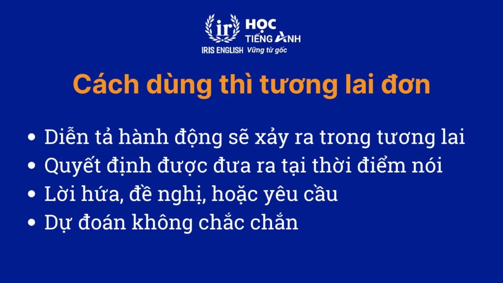 Sơ đồ tư duy thì tương lai đơn: Lý thuyết, hướng dẫn cách vẽ 2 Cách dùng thì tương lai đơn