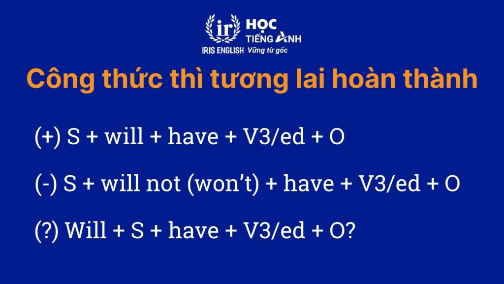 Công thức thì tương lai hoàn thành