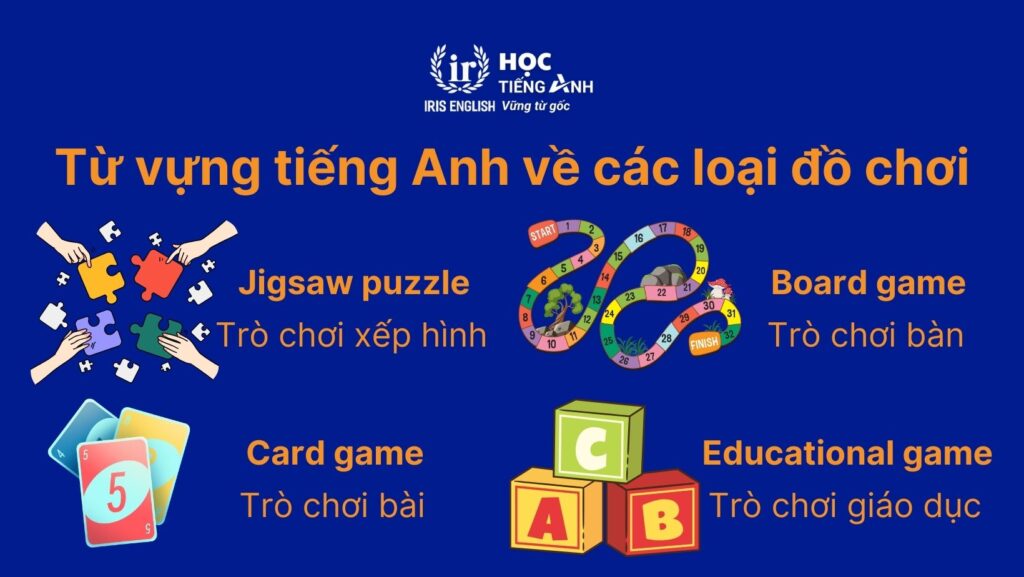 Từ vựng tiếng Anh về đồ chơi: Các loại đồ chơi