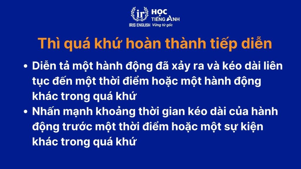 Các thì quá khứ trong tiếng Anh: Thì quá khứ hoàn thành tiếp diễn
