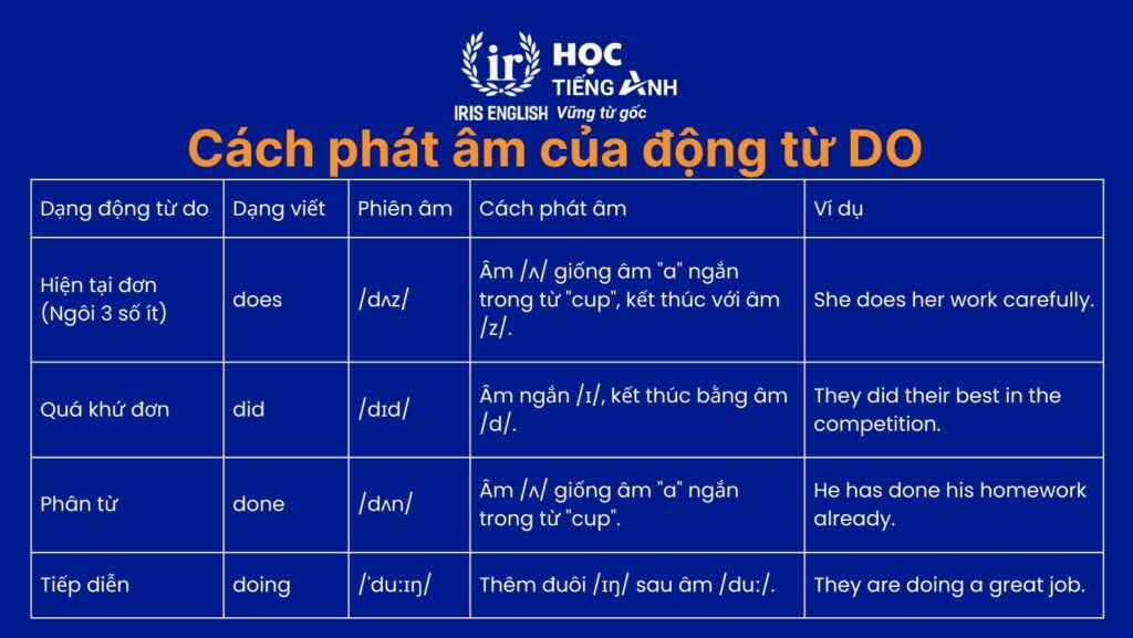 Cách phát âm của động từ do