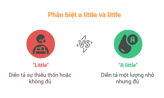 phân biệt a little và little