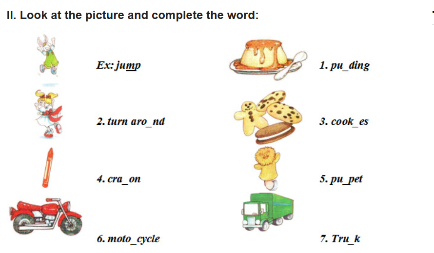 12+ đề thi tiếng Anh học kì 2 lớp 1 có đáp án (PDF tải xuống) 14 Đề thi tiếng Anh học kì 2 lớp 1