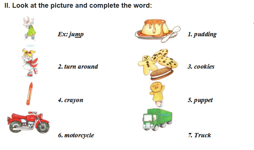 12+ đề thi tiếng Anh học kì 2 lớp 1 có đáp án (PDF tải xuống) 16 Đề thi tiếng Anh học kì 2 lớp 1