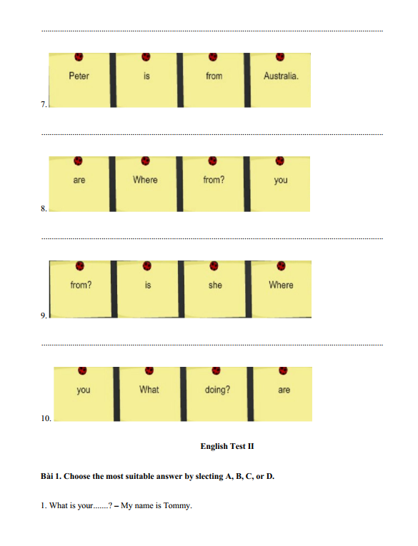 Bài tập ôn hè lớp 4 lên lớp 5 môn tiếng Anh (PDF tải xuống) 6 Bài tập ôn hè lớp 4 lên lớp 5 môn tiếng Anh (PDF tải xuống)