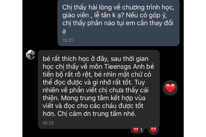 Khóa học dành cho kids 27 chuong trinh hoc tieng anh cho tre em feedback 02